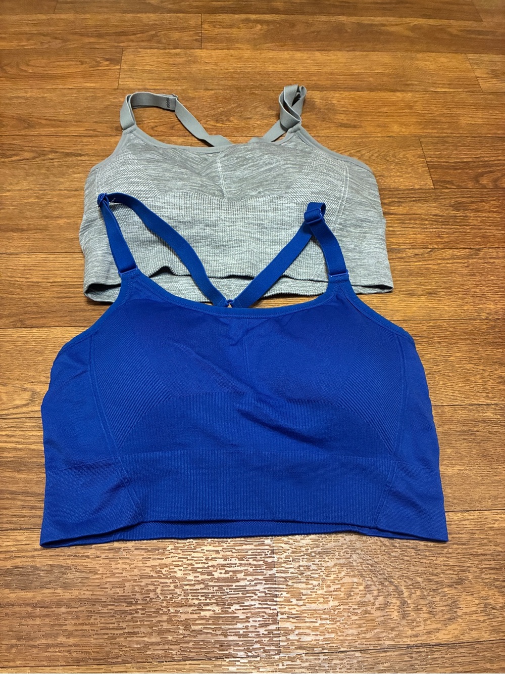 Pro-Fit Seamless Support Bralette - Blue and Gray Size Medium
